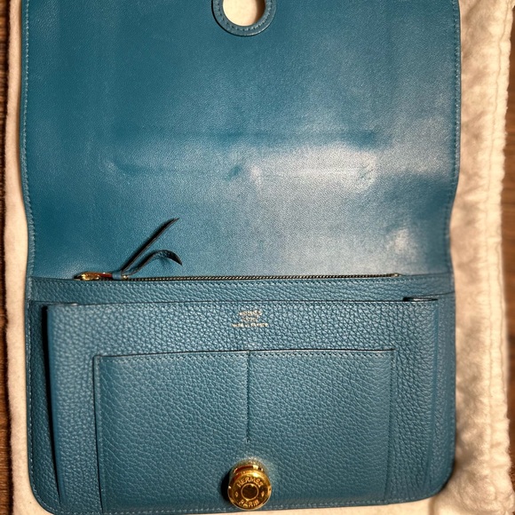 Hermes Dugon Blue Wallet with Box - Picture 11 of 16